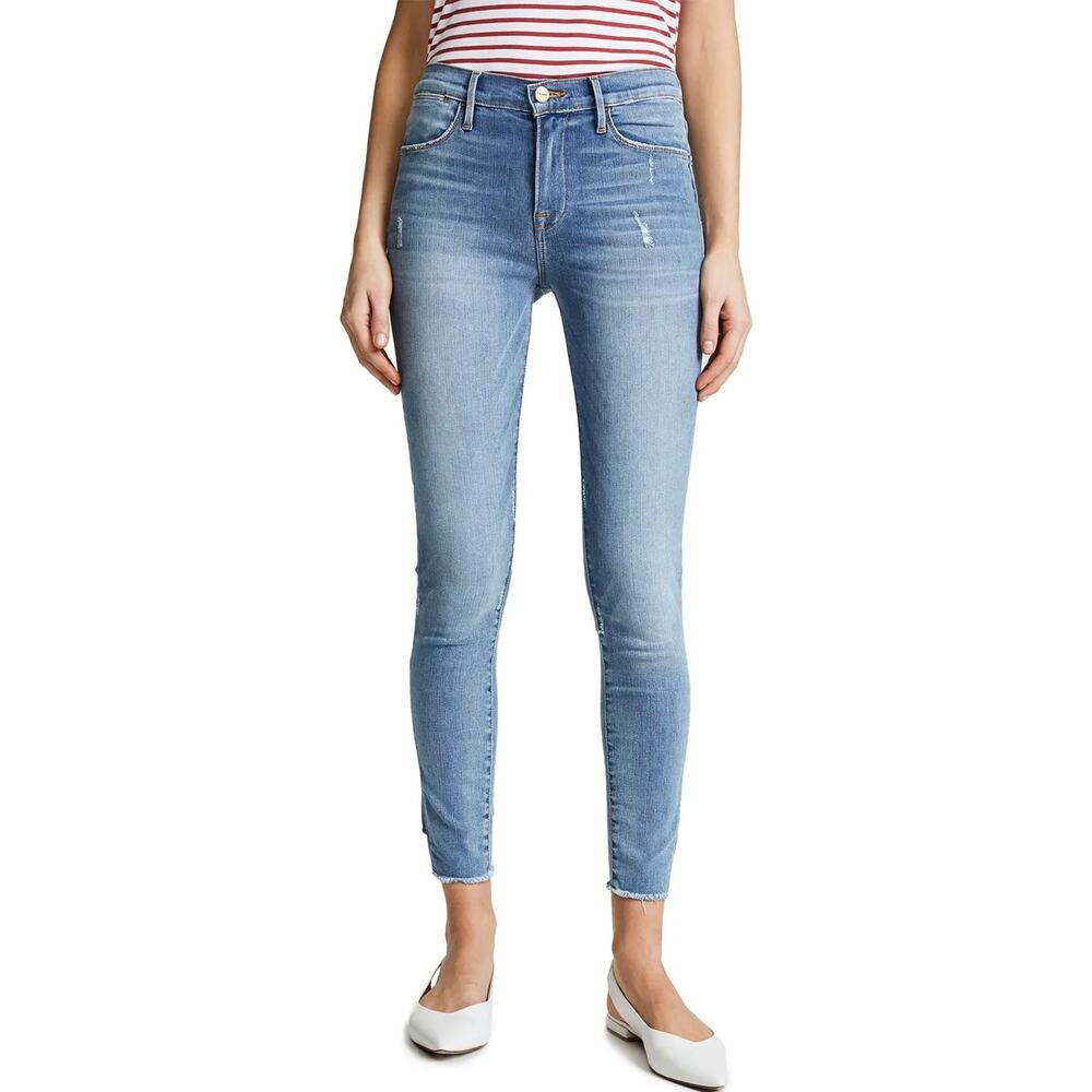 NWT FRAME Le High Skinny Jeans Brummel Wash High Rise Raw Step Hem Size 31 - Picture 4 of 13